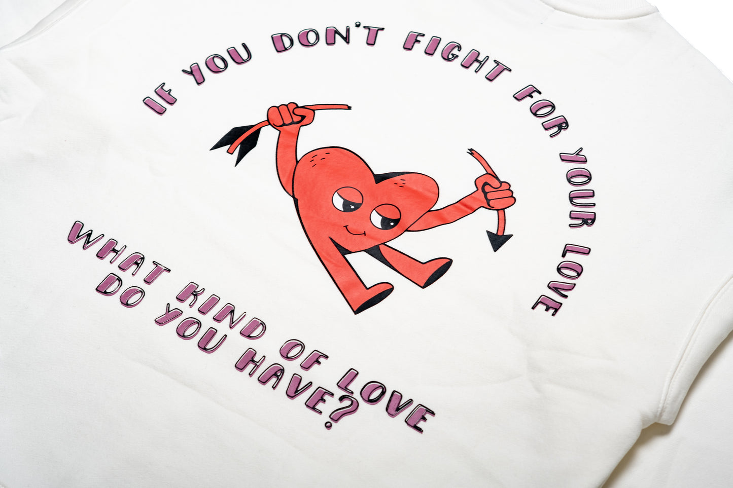 FIGHT FOR LOVE WHITE SWEATER